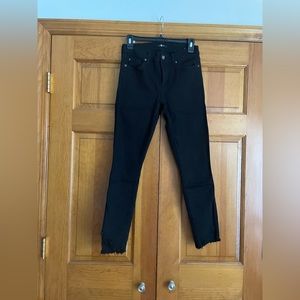 7 for all mankind - black skinny fray ankle cut jean